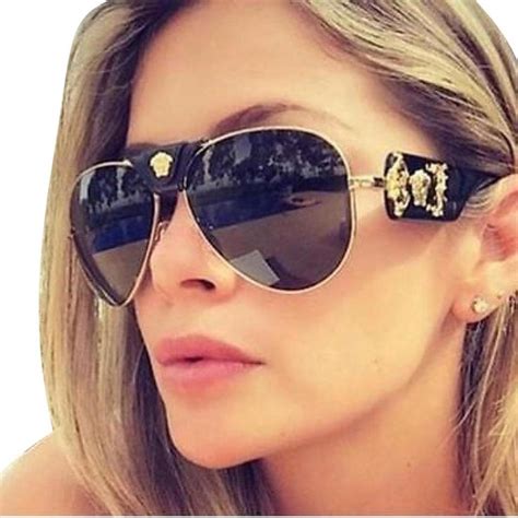 versace studded aviator sunglasses|Versace aviator sunglasses women new.